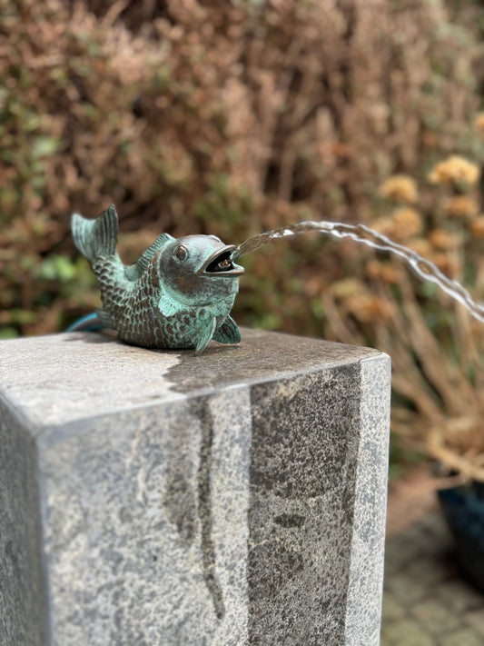 Fonte de um Peixe de Bronze - Estátua de jardim - Decoração de jardim - Lagoa