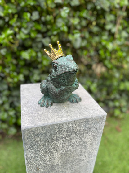 Sapo Rei de Bronze - Fonte - Estátua de jardim - Lagoa - Decoração de jardim