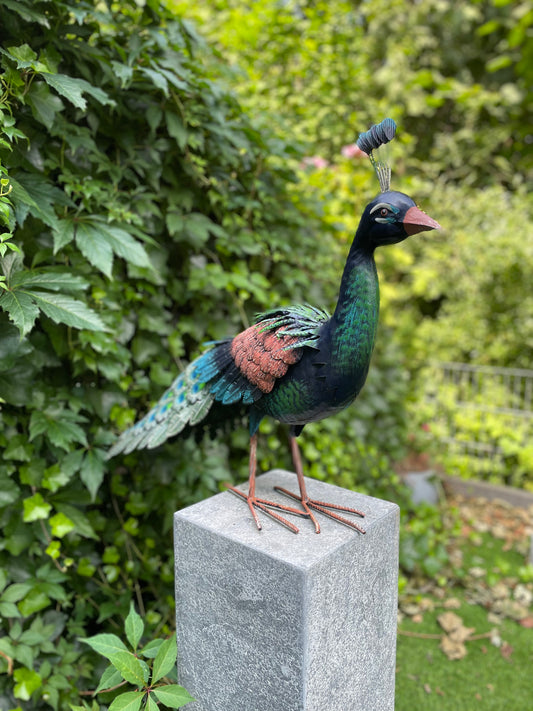 Metal peacock - 40x28x10cm - 2Kg