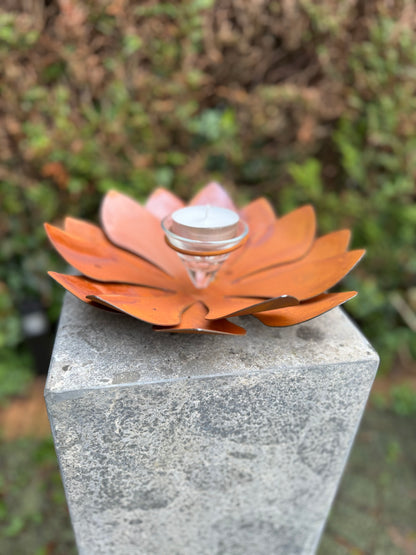 Flor de ferrugem - Flor porta-vela - 25x25x10cm - 1 Kg