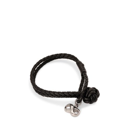 Gevlochten leren armband met Infinity - lady