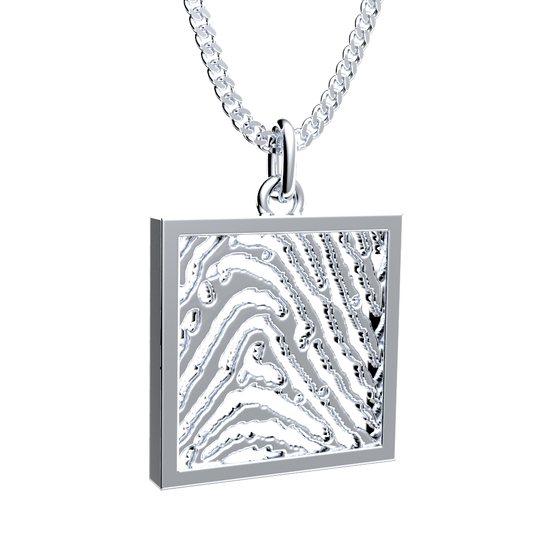 <transcy>Necklaces with Open Square Fingerprint</transcy>