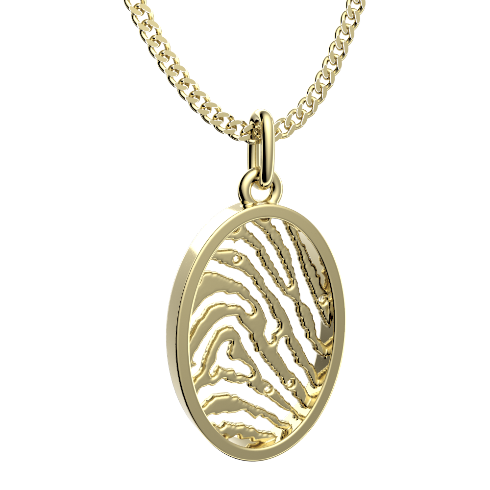 <transcy>Oval Necklaces with Fingerprint</transcy>