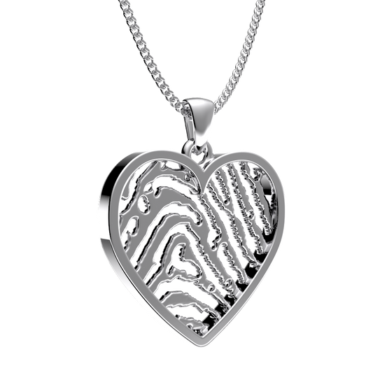 <transcy>Heart Necklaces with Fingerprint</transcy>