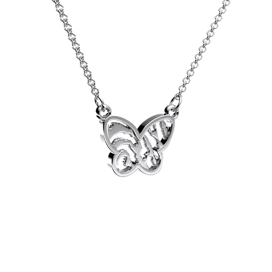 <transcy>Heart Necklaces with Fingerprint - Open Butterfly - incl. 42 cm chain</transcy>