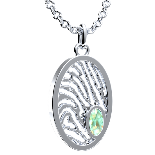 <transcy>Oval Necklaces with Fingerprint + Gray Compartment</transcy>