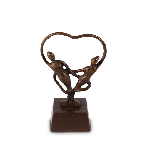 Urnas em bronze-Casal no Coração-15cm-65ml