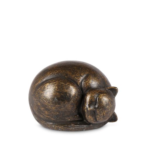 Bronze Cat Rest in Peace Urn 11x13x8cm - 0.5L